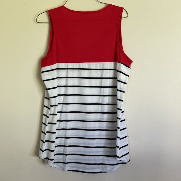 XL Red, White, and Black striped tank - Picture 4 of 4